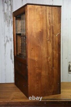 Antique Display Case Flashlight Battery Light Bulb Oak Cabinet Hardware Store