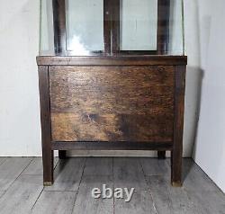 Antique General Country Store Floor Showcase Wood Glass Display Case Cabinet
