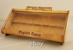 Antique Genuine Imported Briar Pipe Store Advertising Counter Table Display Case