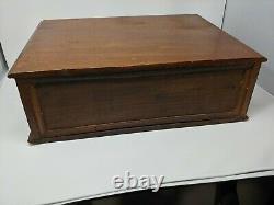Antique J & P Coats 2-drawer spool cabinet Country Store Advertising RARE