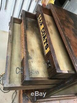 Antique J&P Coats Advertising Six Drawer Country Store Display Spool Cabinet