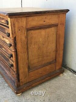 Antique J P Coats Spool Cabinet Store Advertising Sewing Flat Files Art Jewelry