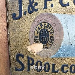 Antique J P Coats Spool Cabinet Store Advertising Sewing Flat Files Art Jewelry