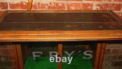Antique J. S. FRY Chocolates store display case-reverse etched glass=====15941