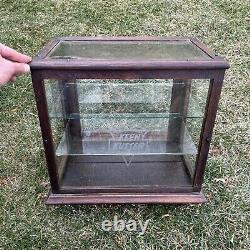 Antique Keen Kutter Store Display Cabinet Case Oak E. C. Simmons Advertising Rare