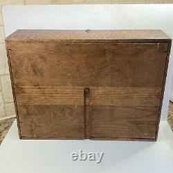 Antique Lufkin Spring Joint Rules Oak Store Countertop Display Case Cabinet