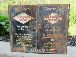 Antique METAL Diamond Dyes General Store Advertising Cabinet Display Case