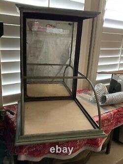 Antique Nickel Plated Over Oak Country Store Display Case