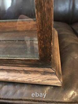 Antique OAK ALL ORIGINAL Wood WAVEY GLASS COUNTRY STORE DISPLAY/SHOWCASE