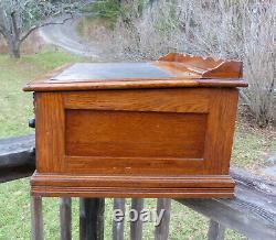 Antique Oak 4 Drawer J & P Coats Spool Cabinet Country Store Display Top