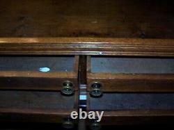 Antique Oak 4 Drawer J & P Coats Spool Cabinet Writing Desk General Store