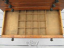 Antique Oak 6 Drawer Pocket Watch Store Spool Thread Cabinet Nicely Repurposed