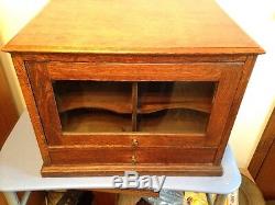 Antique Oak Country Store Display Cabinet Carters Ideal Typewriter Ribbons