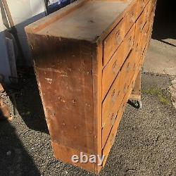Antique Oak Country Store Hardware/ Apothacary Cabinet