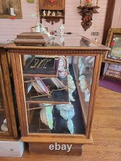 Antique Oak & Glass Clothing Store Showcase 8' w x 42 t x 26 d