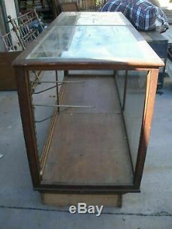 Antique Oak Glass General Store Display Showcase NY Made A. N Russell & Sons Co