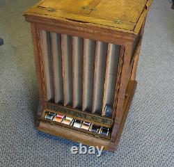 Antique Oak Spool Cabinet Clarks ONT Advertising Sewing Country Store