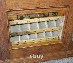 Antique Oak Spool Cabinet Clarks ONT Advertising Sewing Country Store