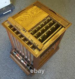 Antique Oak Spool Cabinet Clarks ONT Advertising Sewing Country Store