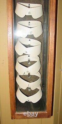 Antique Oak collar display case country store mercantile-15769