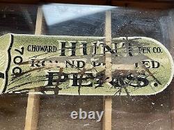 Antique Pen Store Counter Nib Display Case C. Howard Hunt Pen Co. Glass / Wood