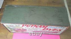 Antique Putnam Dyes Monroe Drug Store Merchant Display Case Wood and Tin