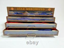 Antique Star Mercerized Sewing Cotton Thread Spool Cabinet 4 Drawer Store Case