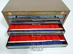 Antique Star Mercerized Sewing Cotton Thread Spool Cabinet 4 Drawer Store Case