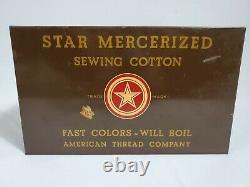 Antique Star Mercerized Sewing Cotton Thread Spool Cabinet 4 Drawer Store Case