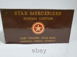 Antique Star Mercerized Sewing Cotton Thread Spool Cabinet 4 Drawer Store Case