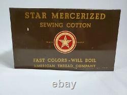 Antique Star Mercerized Sewing Cotton Thread Spool Cabinet 4 Drawer Store Case