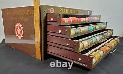 Antique Star Mercerized Thread 4 Drawer Store Display Advertising Spool Cabinet