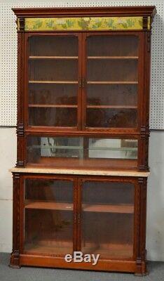 Antique Step Back Store Display Cabinet