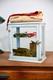 Antique Store Counter Display Case Wood Glass Shelf Blue Apothecary Cabinet