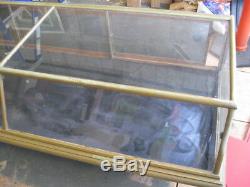 Antique Store Countertop Showcase / Display Case 72 Nickel Wood Glass