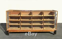 Antique Store Display Case Shop Counter Showcase Cabinet w Wood and Glass