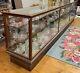 Antique Store Display Counter Case Cabinet Tiger Oak & Glass Circa 1900