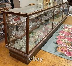 Antique Store Display Counter Case Cabinet Tiger Oak & Glass circa 1900