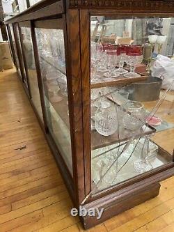 Antique Store Display Counter Case Cabinet Tiger Oak & Glass circa 1900