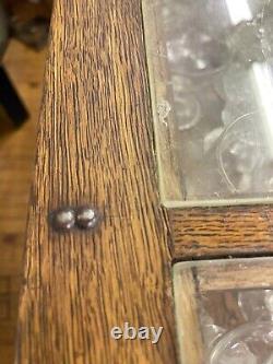 Antique Store Display Counter Case Cabinet Tiger Oak & Glass circa 1900