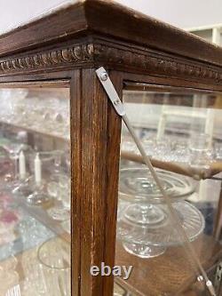 Antique Store Display Counter Case Cabinet Tiger Oak & Glass circa 1900