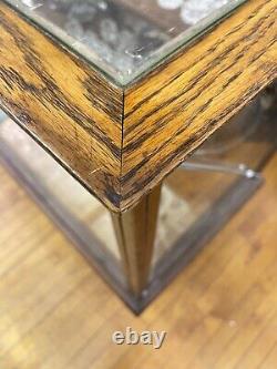 Antique Store Display Counter Case Cabinet Tiger Oak & Glass circa 1900