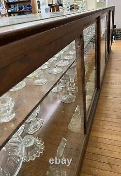 Antique Store Display Counter Case Cabinet Tiger Oak & Glass circa 1900