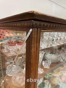 Antique Store Display Counter Case Cabinet Tiger Oak & Glass circa 1900