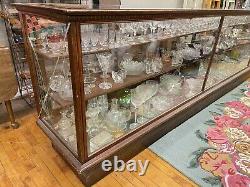 Antique Store Display Counter Case Cabinet Tiger Oak & Glass circa 1900