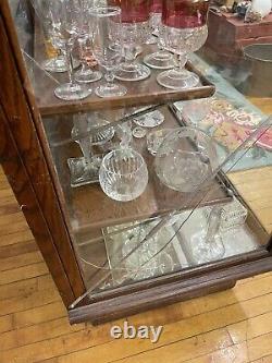 Antique Store Display Counter Case Cabinet Tiger Oak & Glass circa 1900