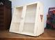 Antique Toms Roasted Peanuts Store Counter Display Case Wood Apothecary Cabinet