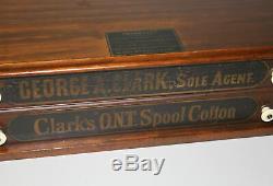 Antique Two Drawer Clark's Country Store Spool Cabinet