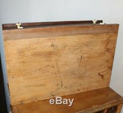 Antique Two Drawer Clark's Country Store Spool Cabinet