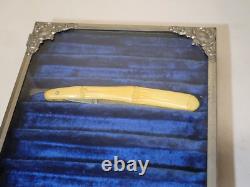 Antique Victorian Straight Razor Country Store Display Case Velvet/Glass c1910s